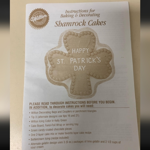 Wilton vintage Shamrock cake pan, Saint Patrick's day Wilton 2105-185 - Picture 7 of 12
